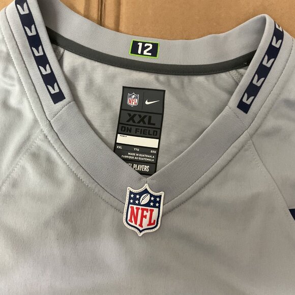 Nike Seahawks NFL On Field Jersey XXL Gray With Neon Green & Blue Accents - Picture 4 of 8